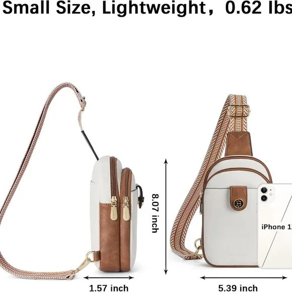 Small Leather Crossbody Bag for Women Compact Stylish Multi-pocket - Picture 7 of 8